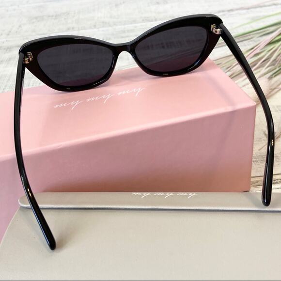 MyMyMy Black Rhinestone Franky Cat-Eye Acetate Sunglasses NIB Retail $108 main image 7